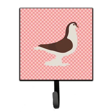 Carolines Treasures Large Pigeon Pink Check Leash or Key Holder BB7943SH4
